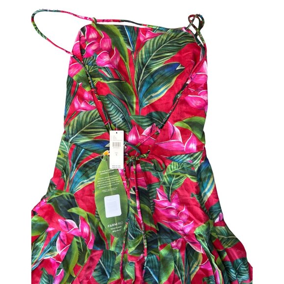 Farm Rio x Anthropologie Red Dream Garden Maxi Dress – Size Small, New with Tags - Picture 9 of 14